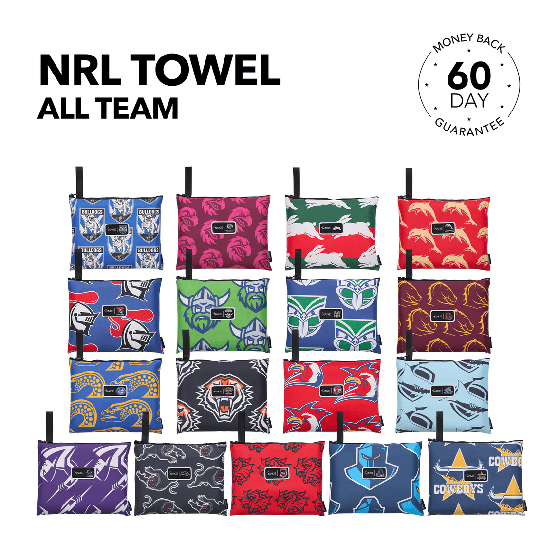 NRL Recycled Sand Free Beach Towel - All Teams