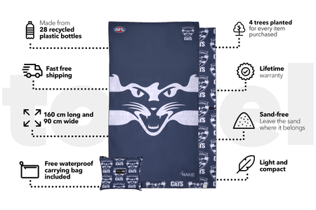 Geelong Cats - AFL Recycled Sand Free Beach Towel