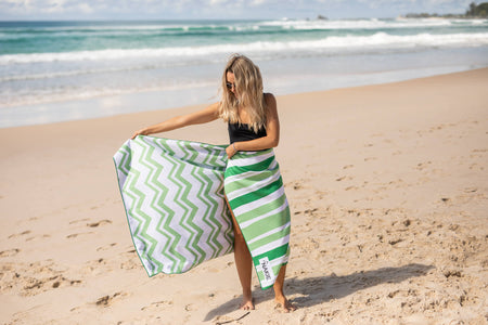 Daintree Green - Recycled Sand Free Beach Towel