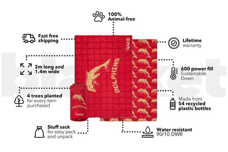 Dolphins - NRL Sustainable Down Puffy Blanket