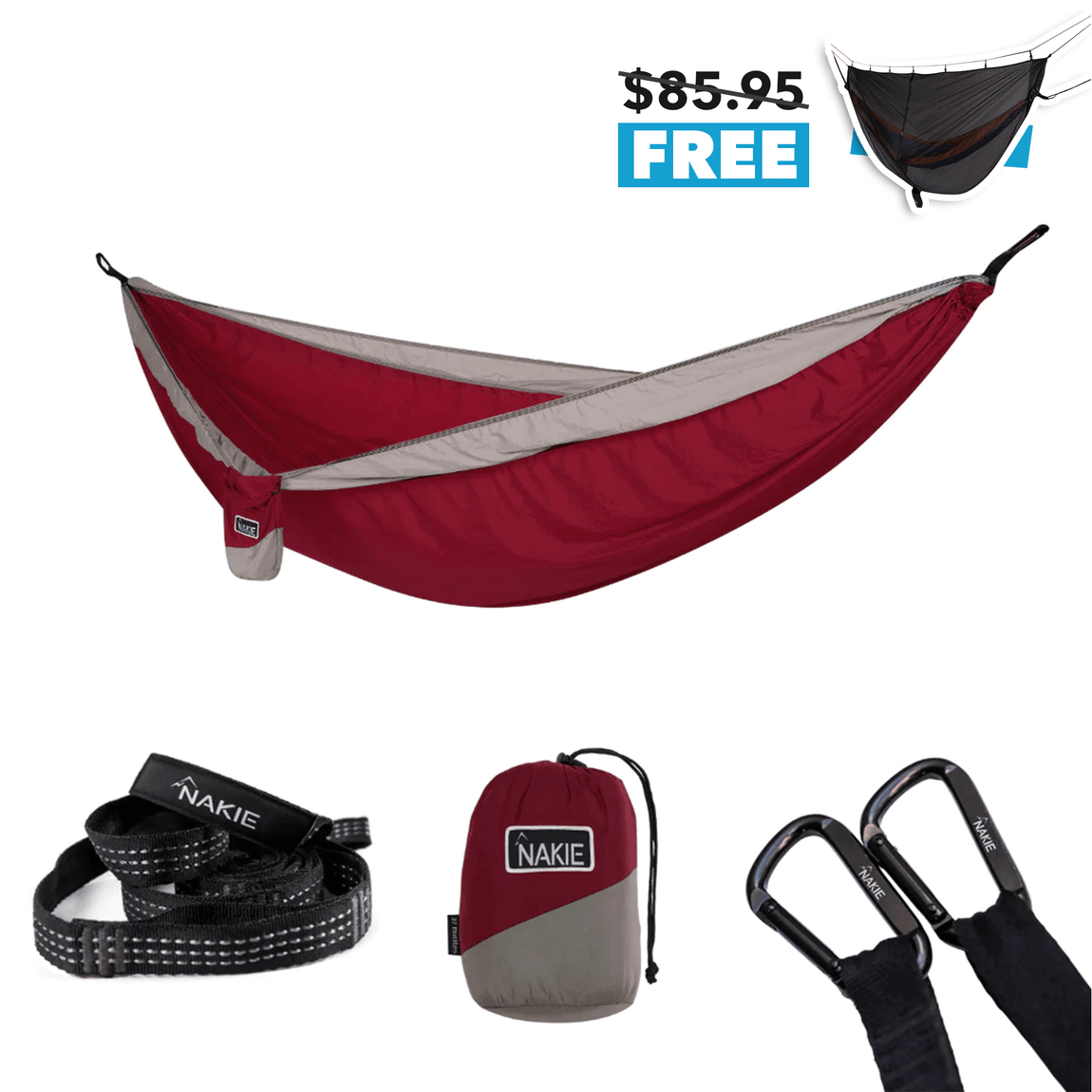 Merlot Red - Recycled Hammock with Straps