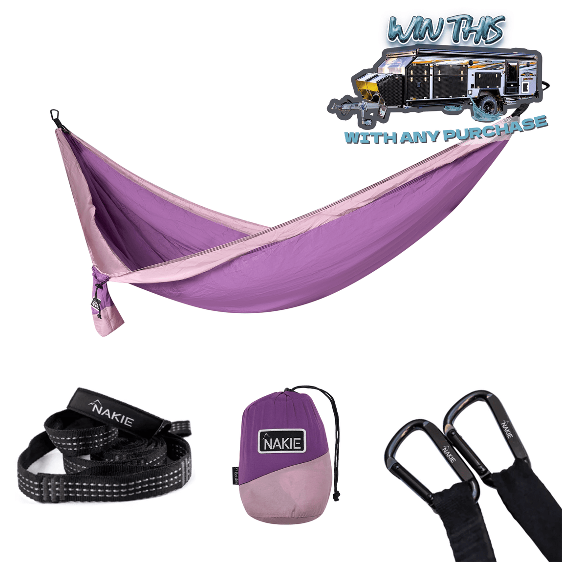 Mulberry Purple - Recycled Hammock with Straps