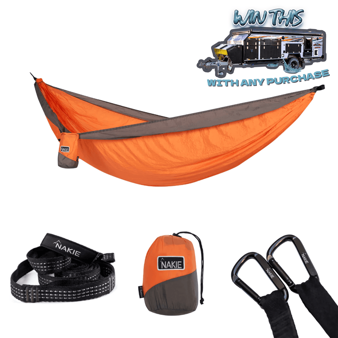 Sunburnt Orange -  Recycled Hammock with Straps