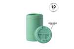 Mint green insulated coffee cup with matching lid featuring flip-top design and NAKIE branding preview #1