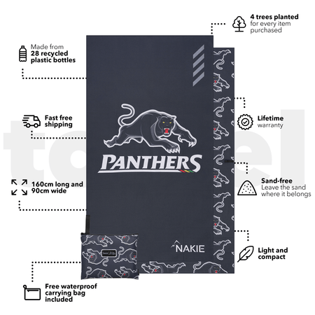 Panthers - NRL Recycled Sand Free Beach Towel
