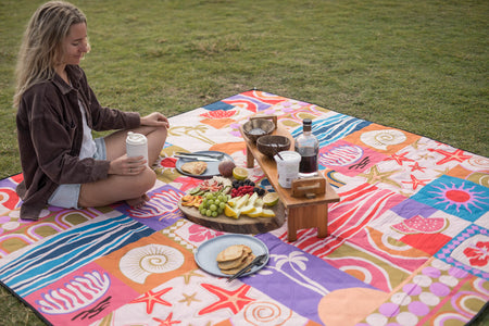 Retro Shores - Recycled Picnic Blanket