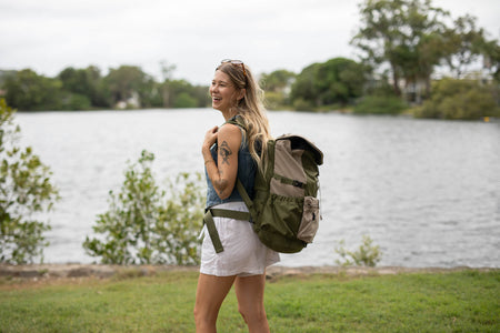 Olive Green - Recycled Travel Backpack