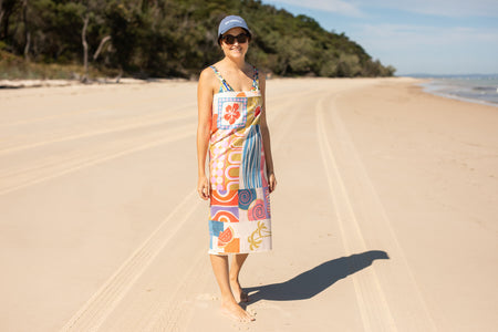 Retro Shores - Recycled Sand Free Beach Towel