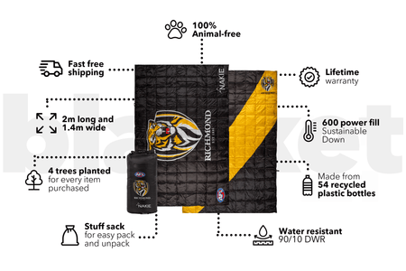 Richmond Tigers - AFL Sustainable Down Puffy Blanket