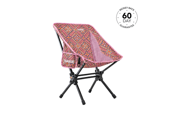 Rosy Tides Camping Chair with 60 day money back guarantee