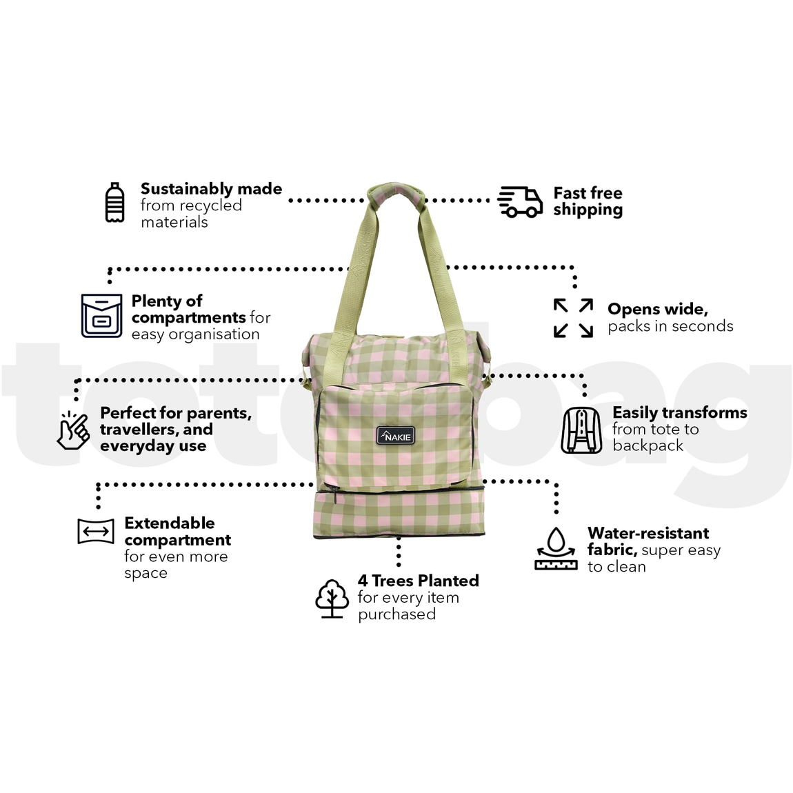 Strawberry Fields - Recycled Tote Bag
