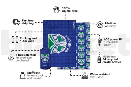 Warriors - NRL Sustainable Down Puffy Blanket