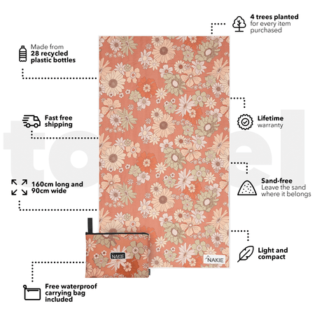Wild Flower - Recycled Sand Free Beach Towel