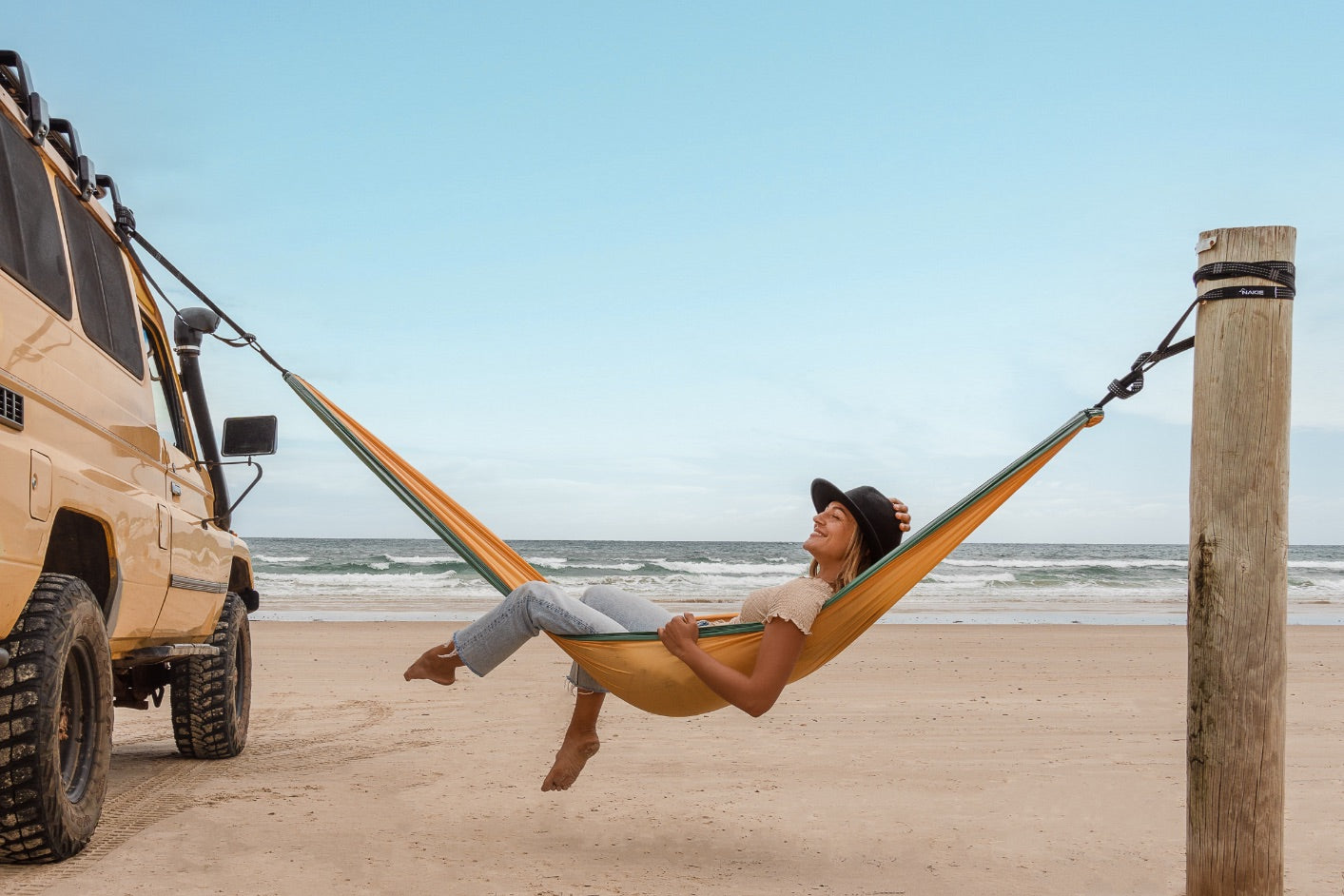 Golden Mango - Recycled Hammock with Straps